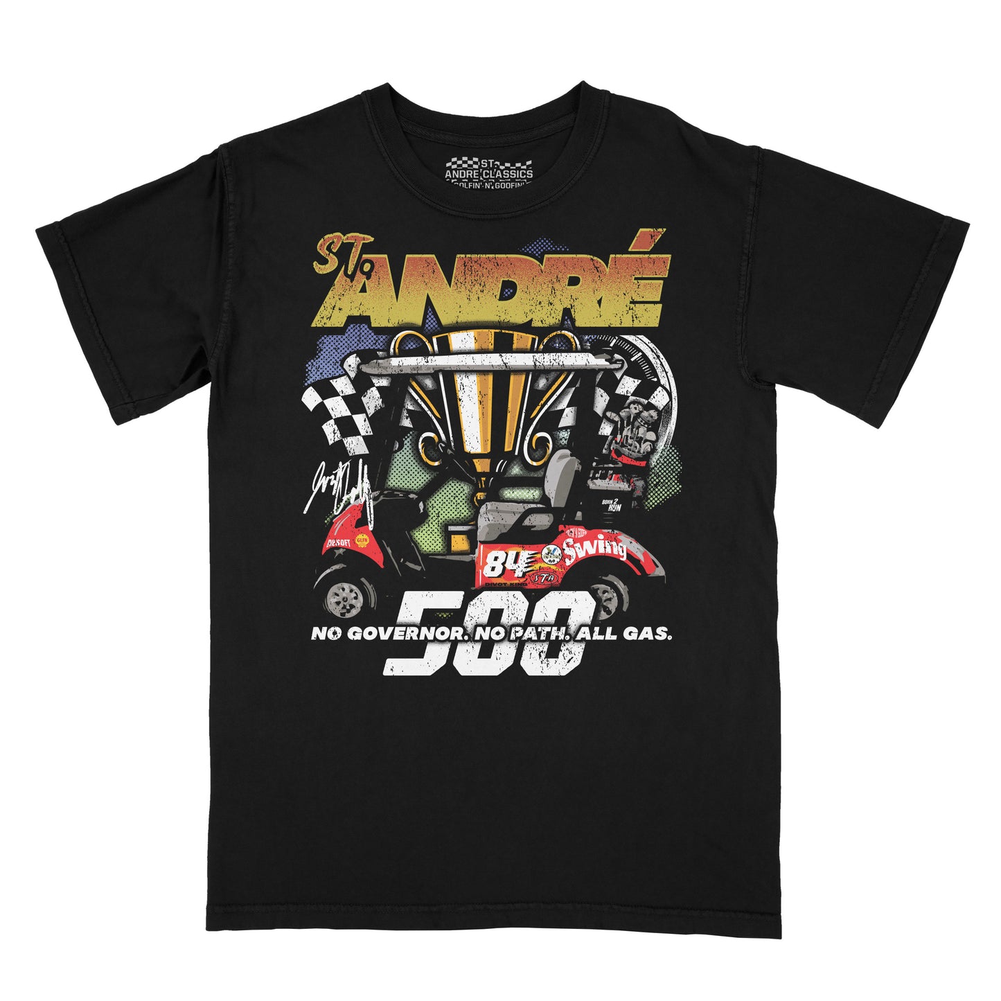 St. André Nascar style golf tee shirt