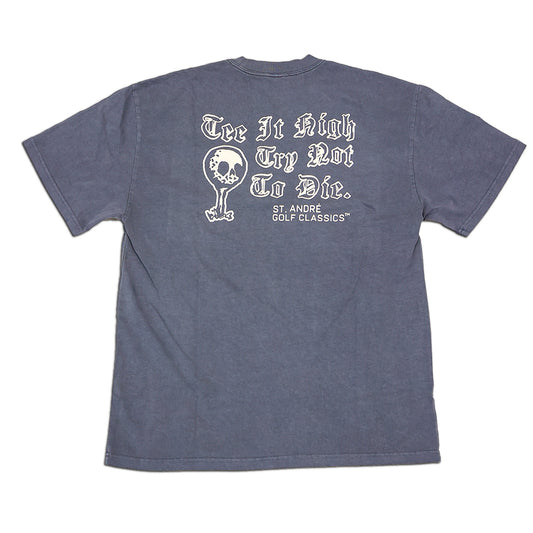 Try Not To Die Tee - Faded Indigo